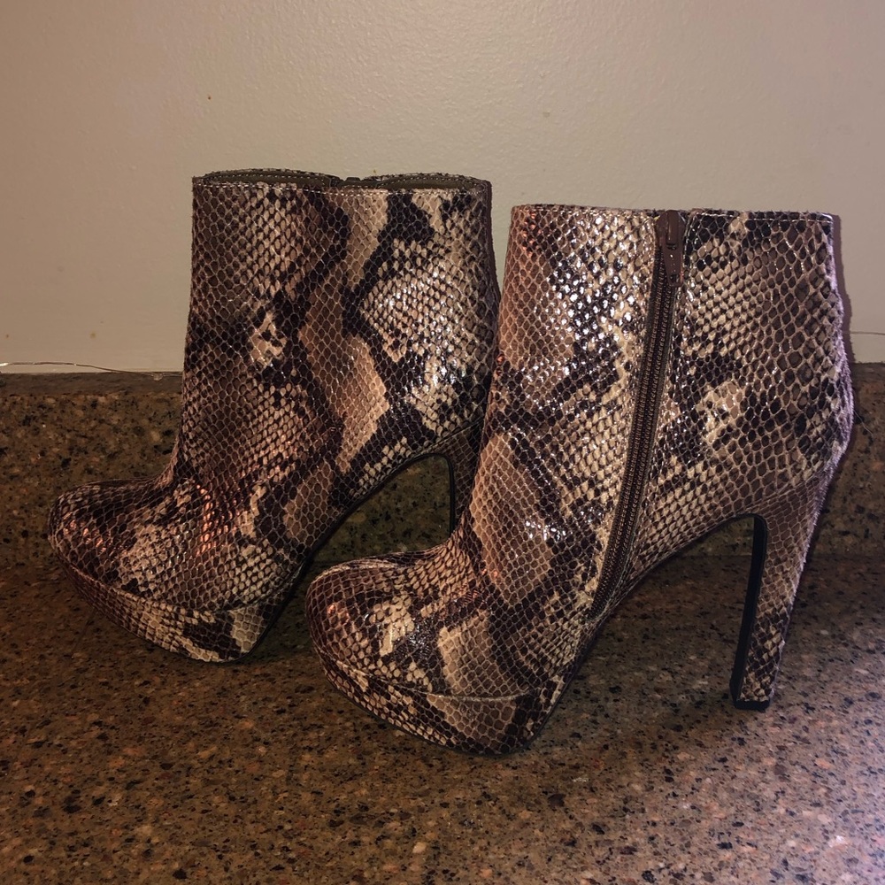 Snake Print Ankle Booties